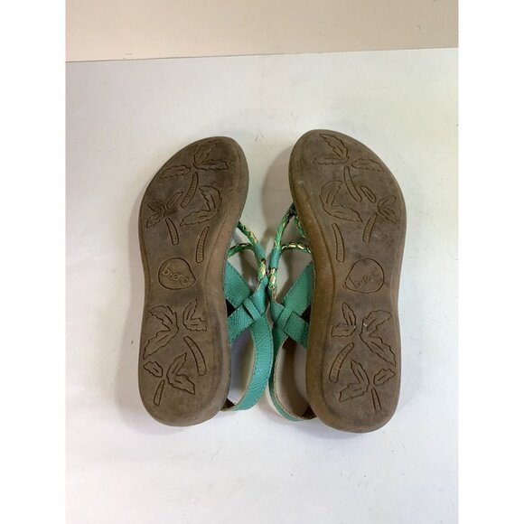 Women's T Strap Sandals Turquoise Gold Braided 7 M - Picture 10 of 10